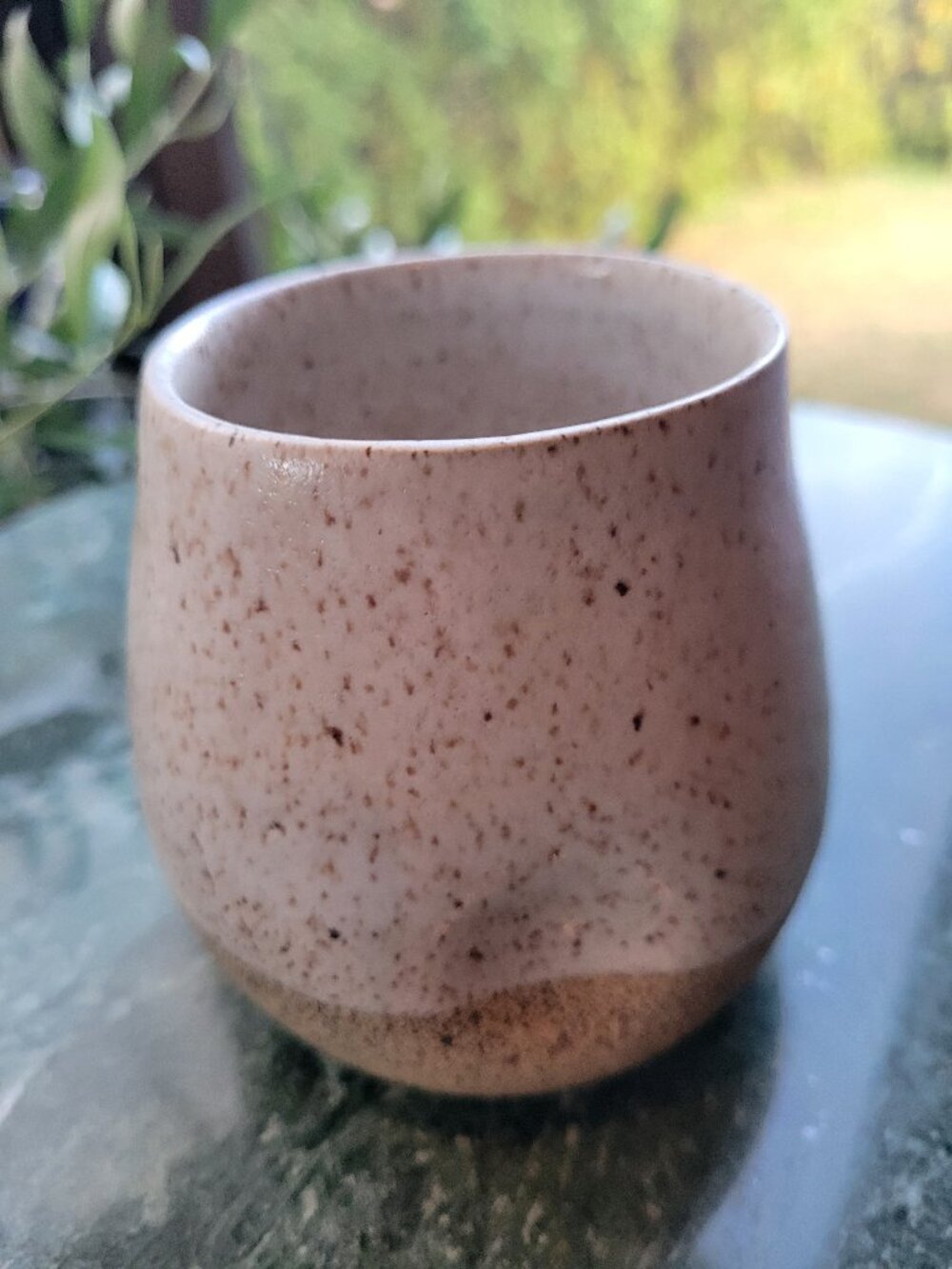 Speckled Stoneware Thumb Dimple Speckled Pottery Tumbler Handmade Mug Cup